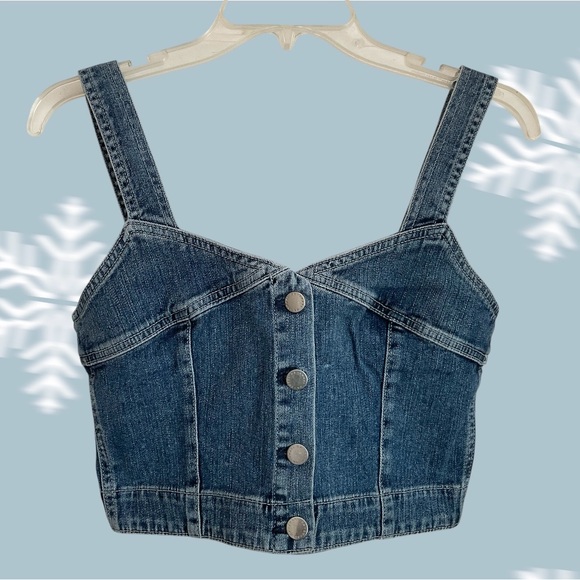 Ag Adriano Goldschmied Tops - AG Adriano Goldschmied denim cropped front button tank, Sz M